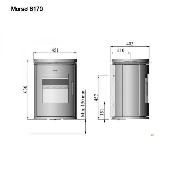 Піч чавунна Morso 6170 (настінна) Morso 6170 (настенная) фото