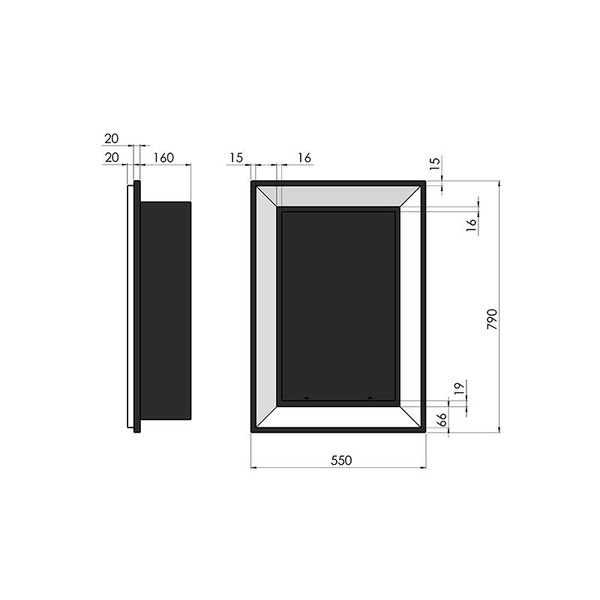 Біокамін Frame inox вертикальний — неіржавка сталь Frame вертикальный inox фото