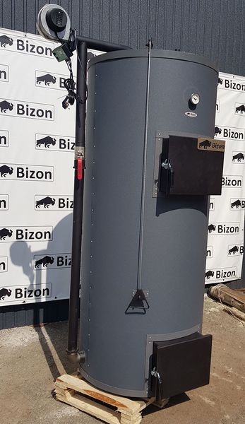 Котел длительного верхнего горения Бизон У 15 кВт с турбиной и контроллером Бизон У 15 фото