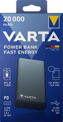 Портативное зарядное устройство Power Bank Varta Fast Energy 20000mAh Silver Power Bank Varta Fast Ene фото