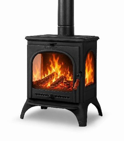 Чавунна піч-камін Flame Stove Modena Lux з бічними склами Modena Lux фото